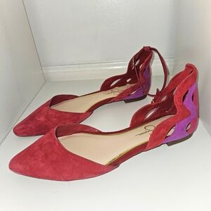 JESSICA SIMPSON Red Pointed Toe Flats